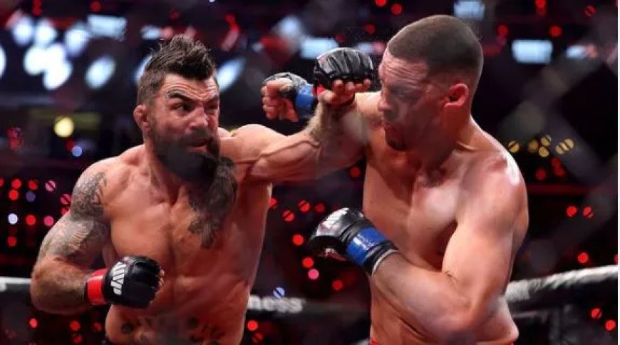 Mike Perry verslaat Nate Diaz in bloedig gevecht
