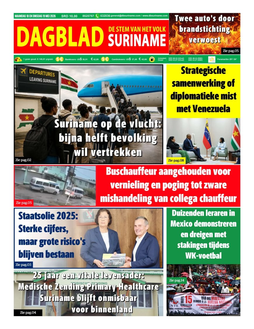 Dagblad Suriname, maandag 18 mei 2026