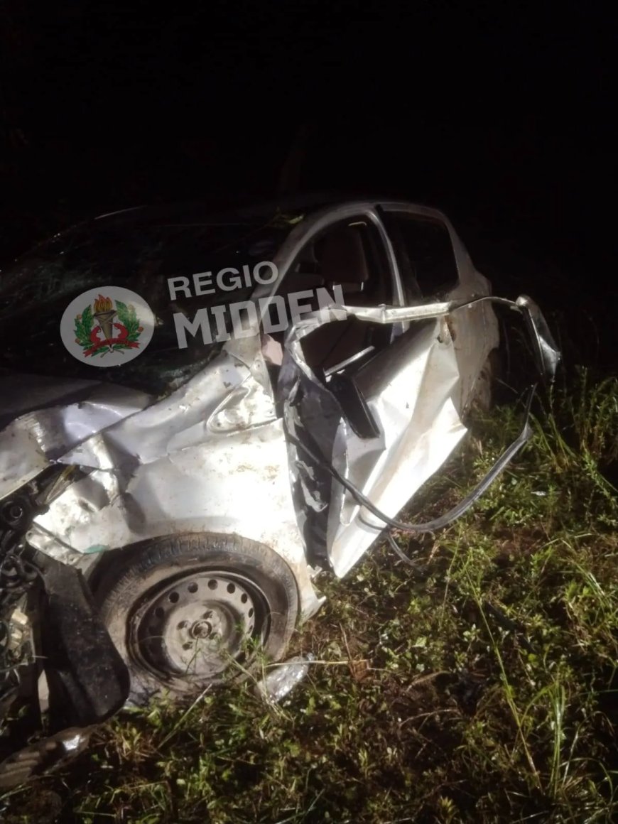 Auto slaat over de kop, bestuurder spoorloos, mede-inzittenden gewond