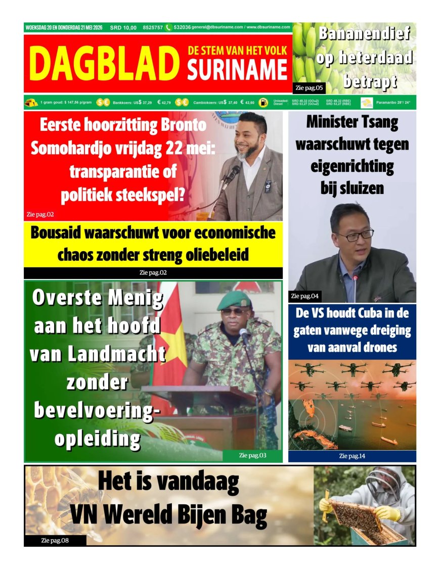 Dagblad Suriname, woensdag 20 mei 2026