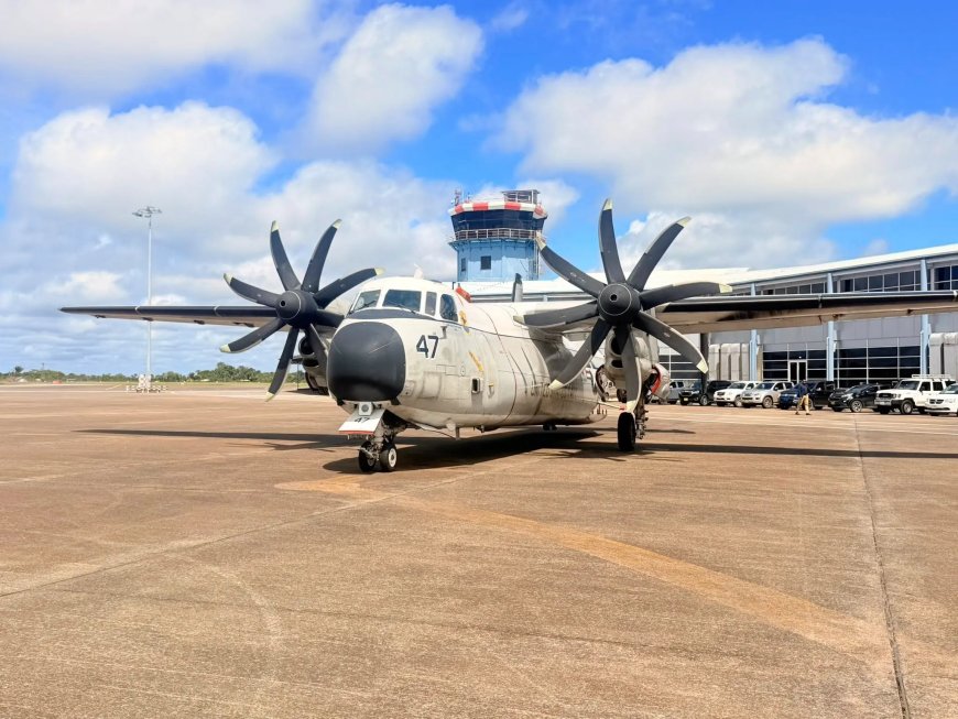 Amerikaanse Grumman Greyhound geland in Suriname