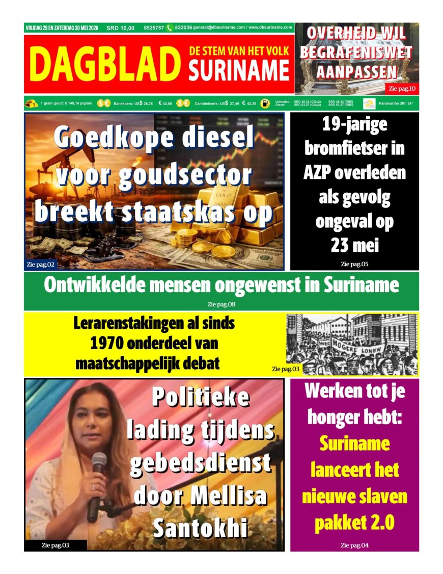Dagblad Suriname, vrijdag 29 mei 2026