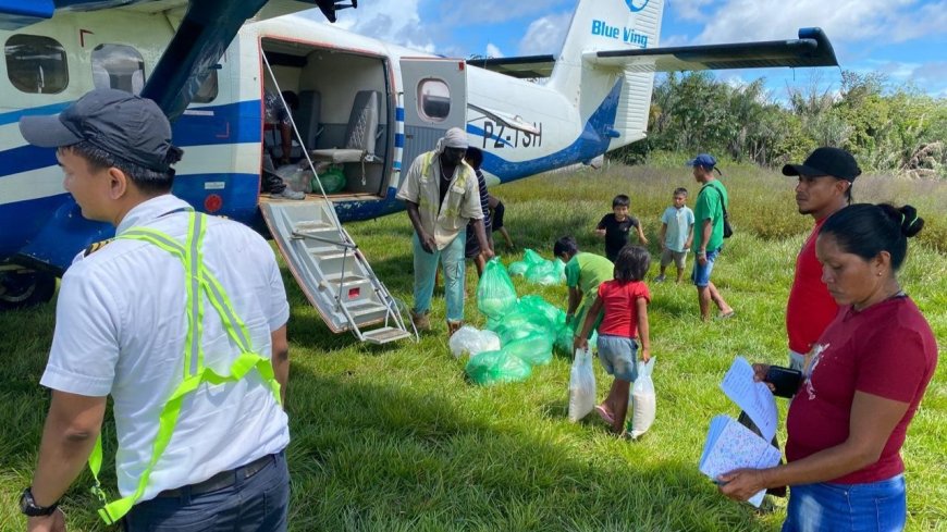 Voedselhulp voor ruim 1300 gezinnen na wateroverlast in Zuid-Suriname