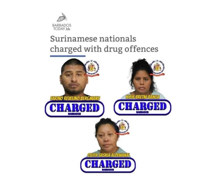 Drie Surinamers aangeklaagd voor cocaïnesmokkel op Barbados