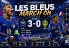 Mbappé breekt WK record en leidt Frankrijk naar achtste finales