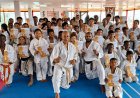 Karateka’s trainen met Antoine Veronique tijdens seminar bij Academie Santokhi
