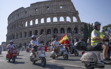 Opmerkelijk – Rome viert 80 jarige iconische Italiaanse Vespa-scooter met duizenden Vespa-rij