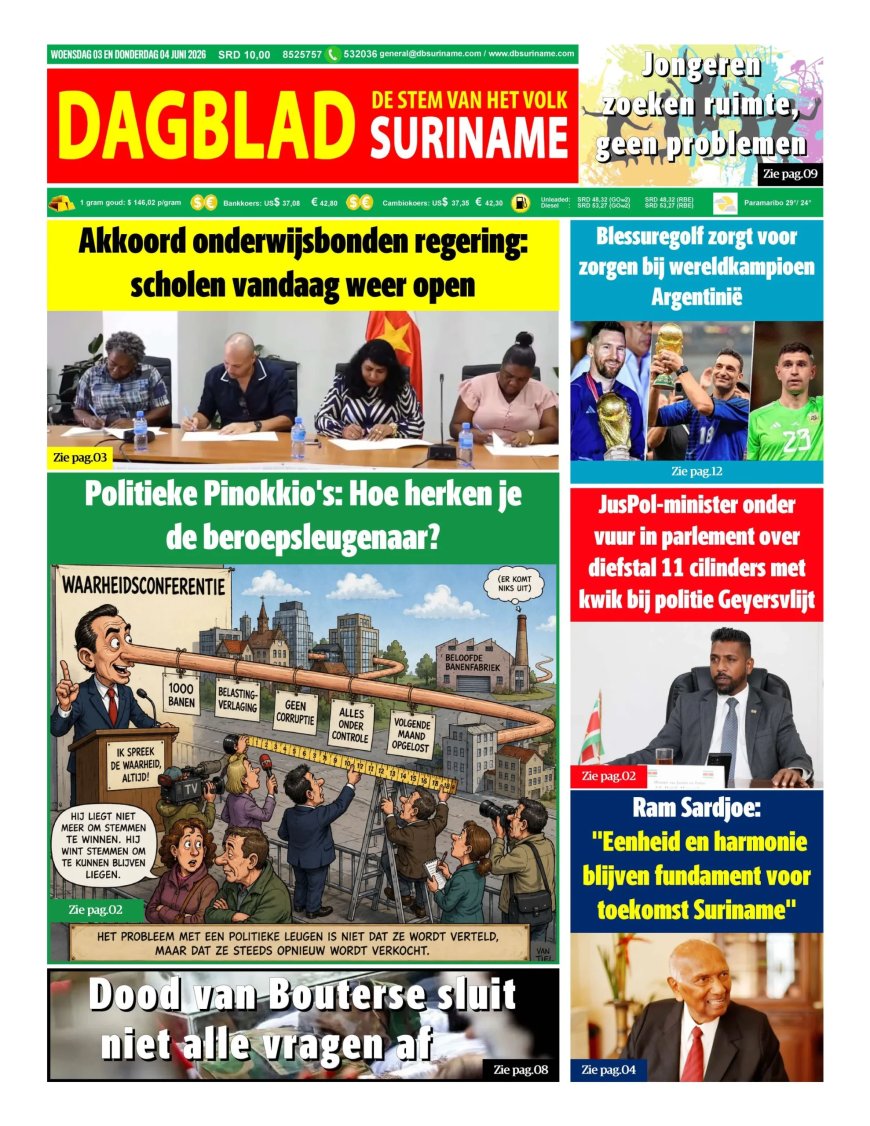 Dagblad Suriname, woensdag 3 juni 2026