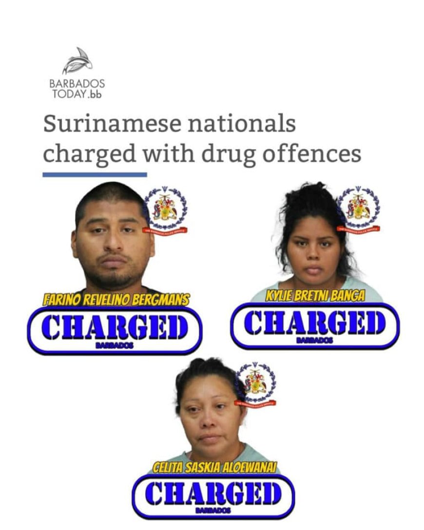 Drie Surinamers aangeklaagd op Barbados wegens cocaïnehandel
