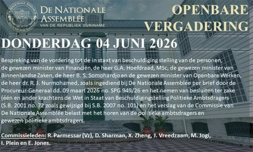 DNA vergadert openbaar over vorderingen pg tegen drie voormalige ministers
