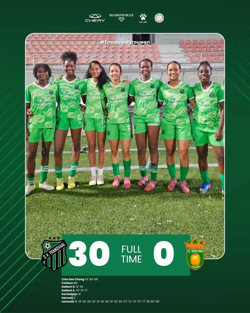 Transvaal-vrouwen veroveren beker met historische 30-0 overwinning