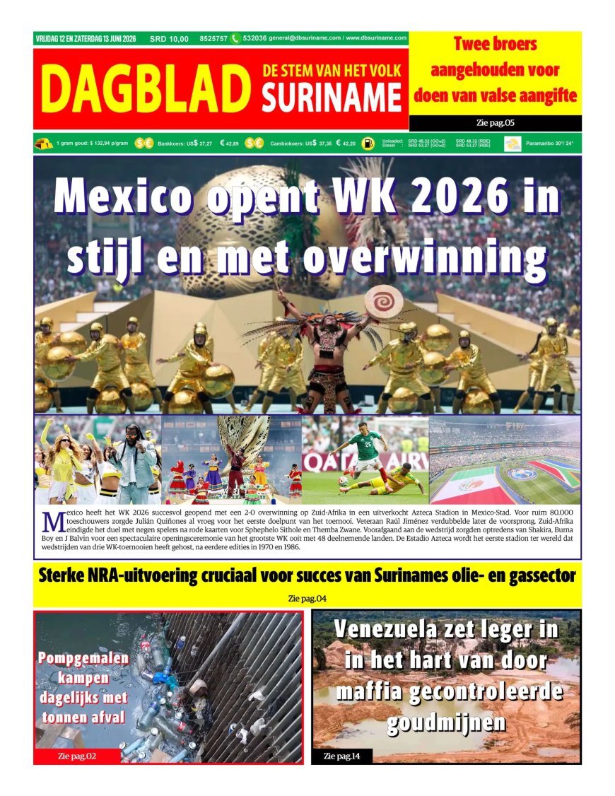 Dagblad Suriname, vrijdag 12 juni 2026