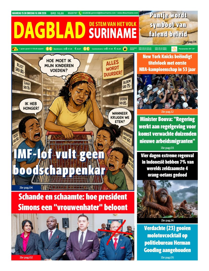 Dagblad Suriname, maandag 15 juni 2026
