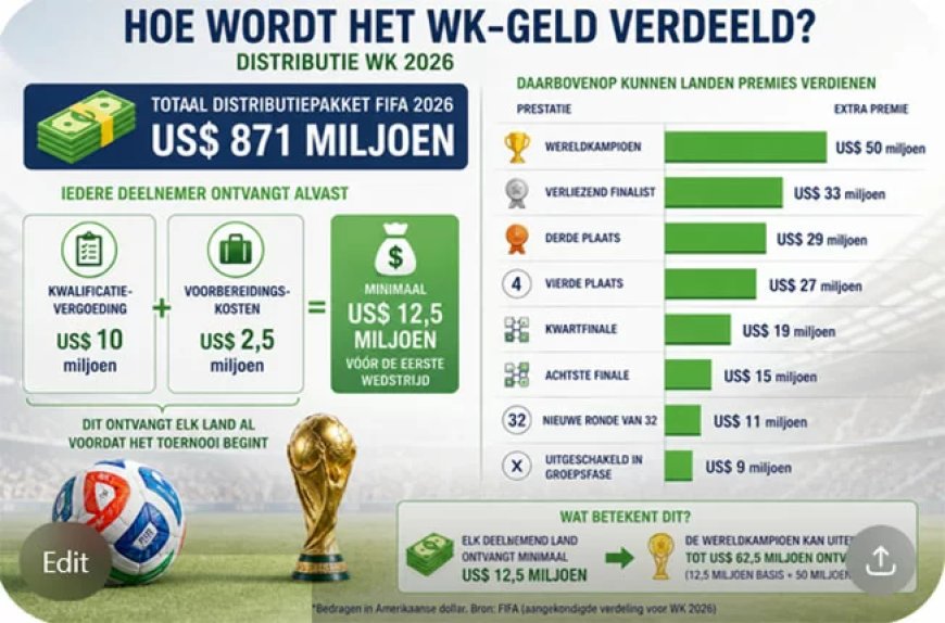 Derde helft WK 2026: Hoe de miljarden van het WK worden verdeeld
