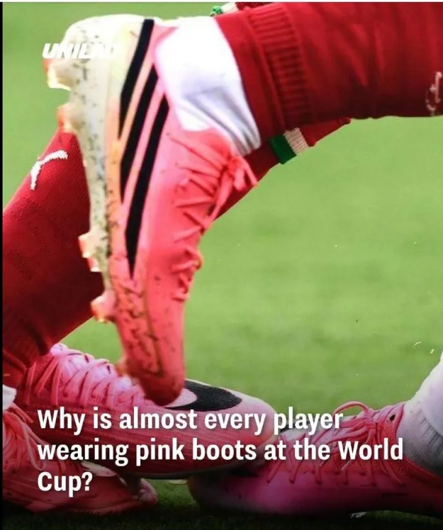 Waarom draagt bijna elke speler roze schoenen op het WK?