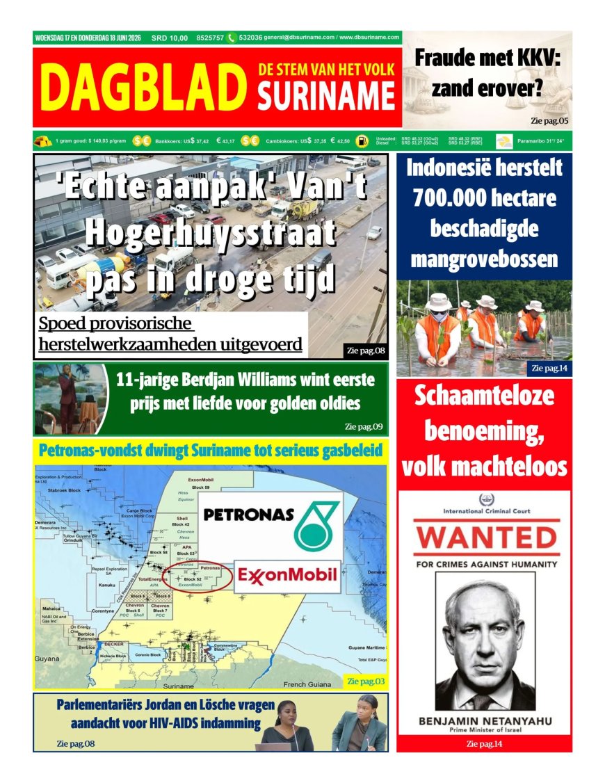 Dagblad Suriname, woensdag 17 juni 2026