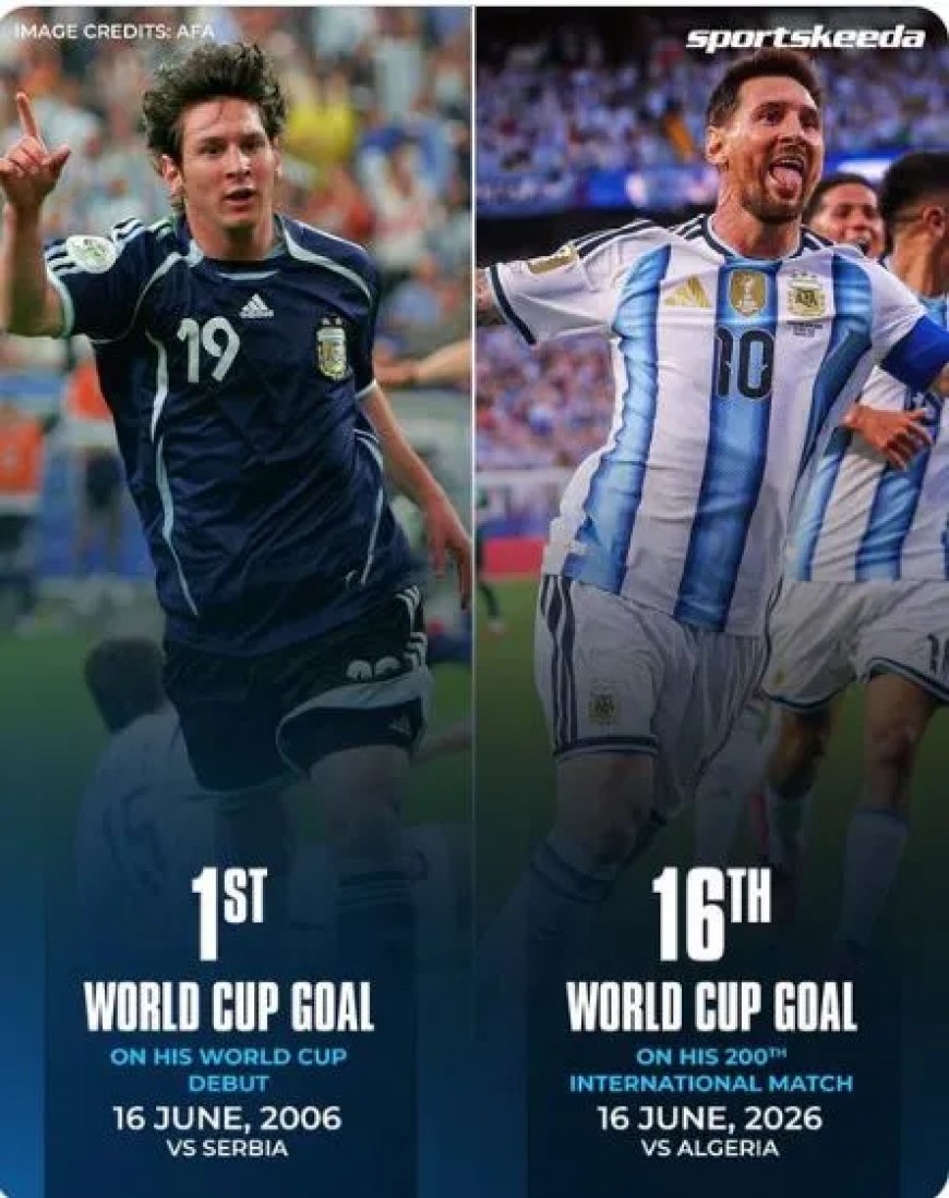 Twintig jaar later schrijft Messi opnieuw geschiedenis