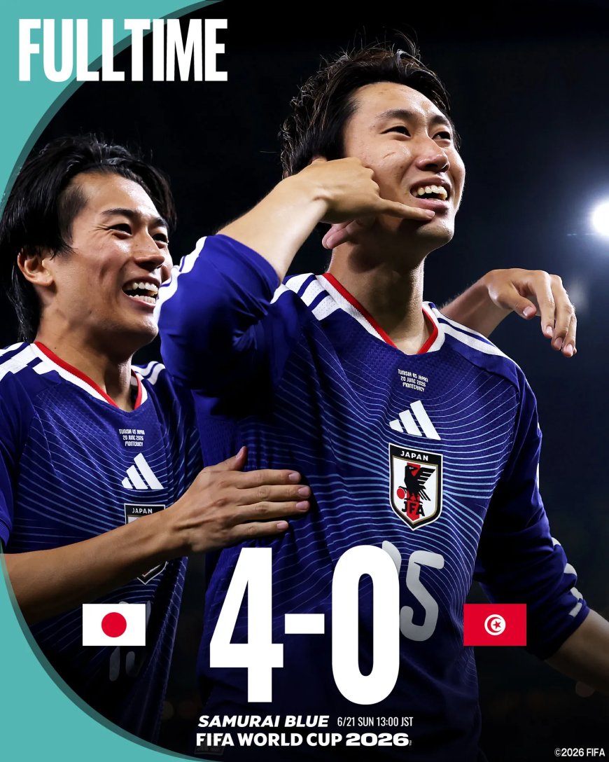 Japan verplettert Tunesië