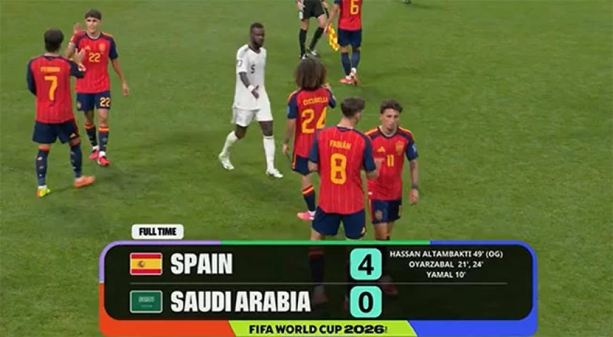 Derde helft WK 2026: Spanje herpakt zich tegen Saoedi-Arabië: 4-0
