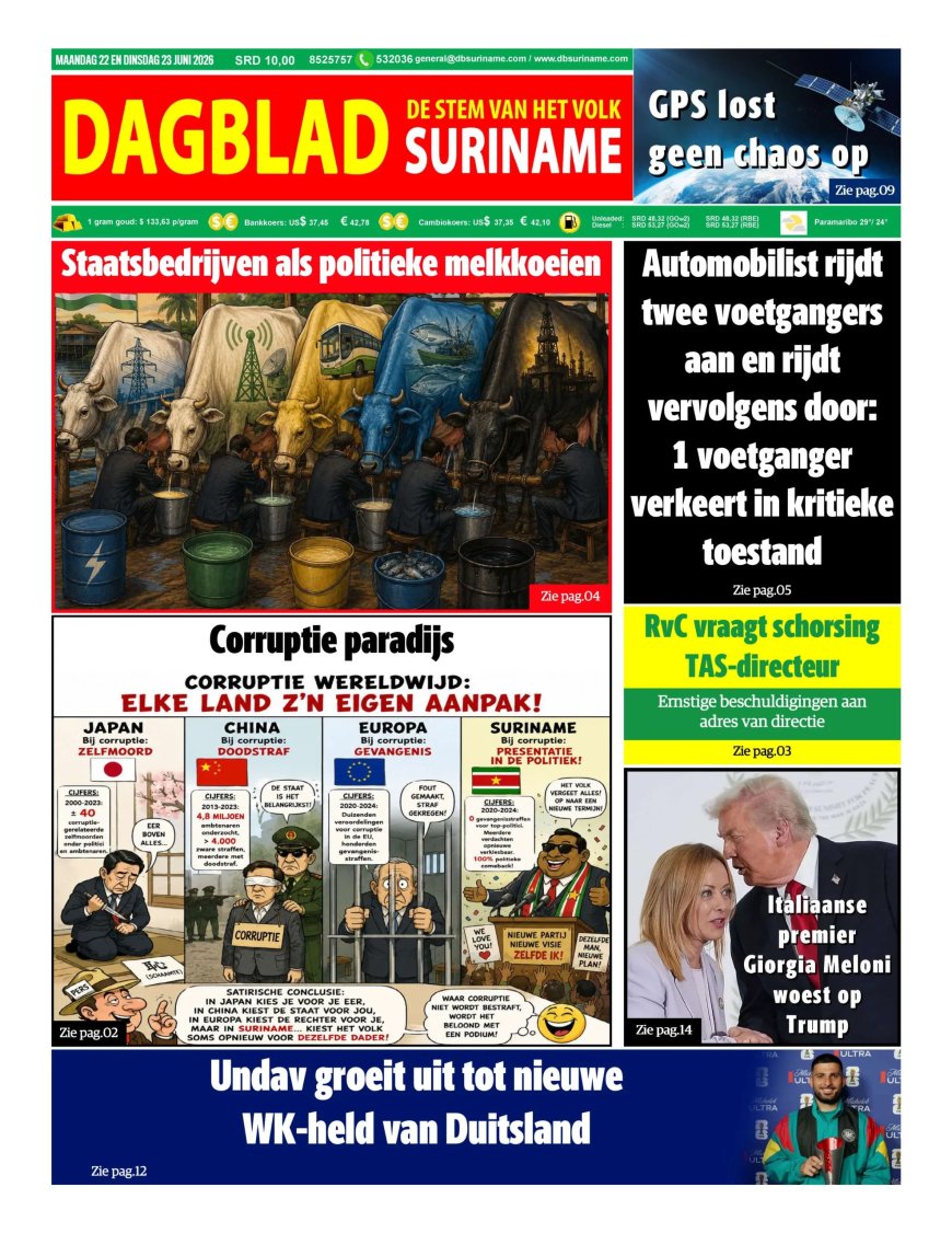 Dagblad Suriname, maandag 22 juni 2026
