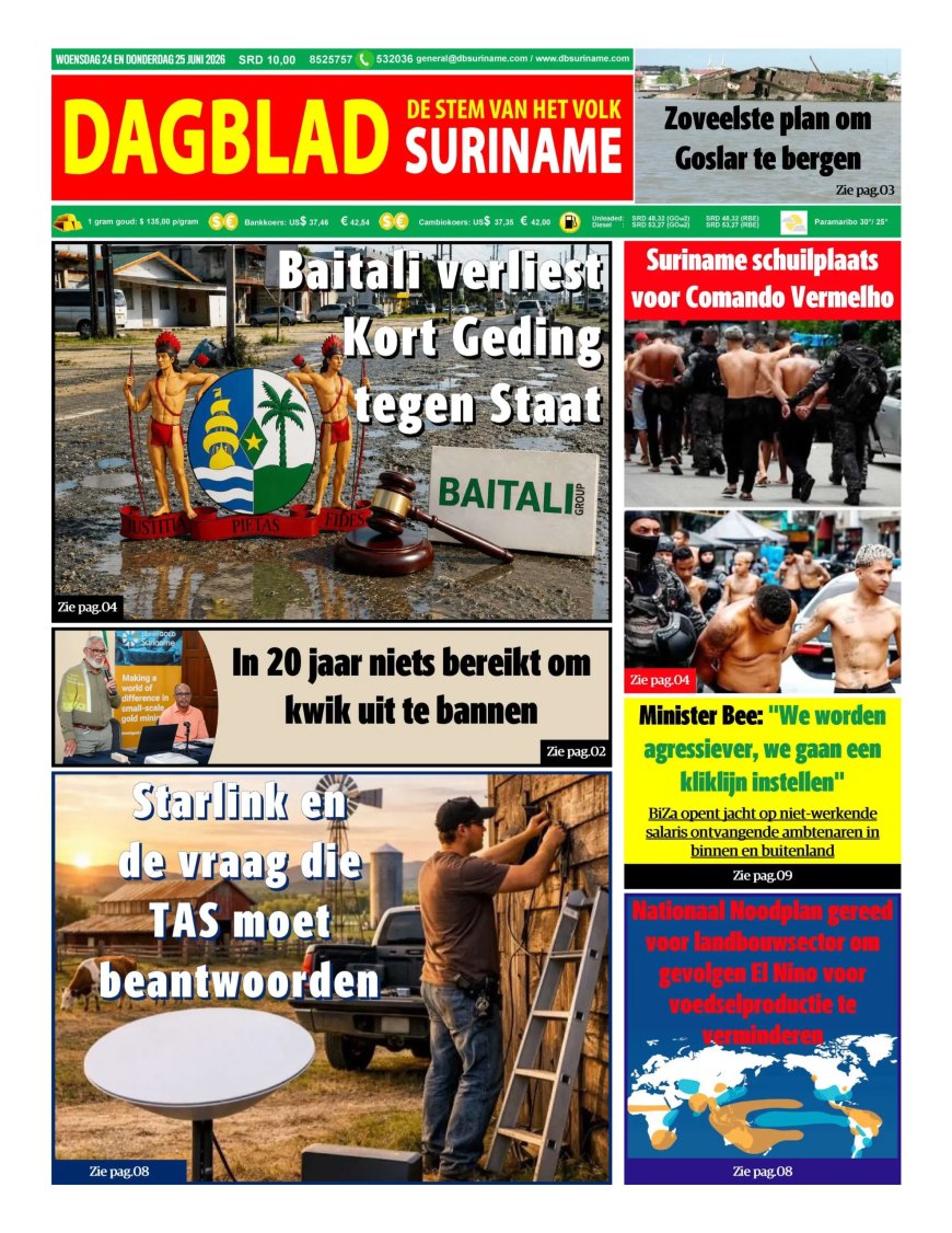 Dagblad Suriname, woensdag 24 juni 2026