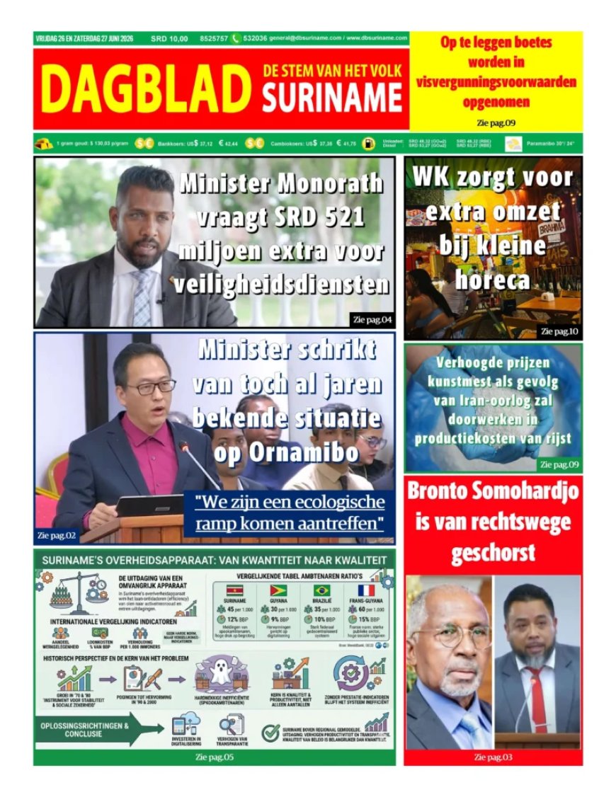 Dagblad Suriname, vrijdag 26 juni 2026