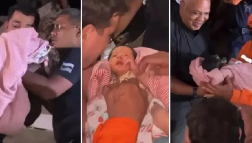 In Venezuela twee dagen na bevingen baby vanonder puin gered