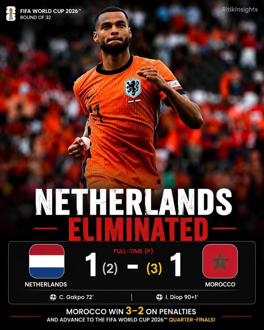 Oranje uit het WK geschoten in spannende penaltyreeks door Marokko