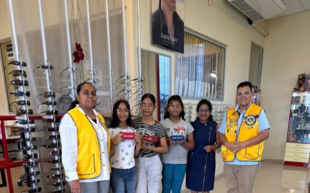 Lions Club Paramaribo Central schenkt gezondheidsbrillen aan 3 leerlingen Maharishi Dayanand 