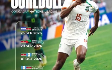 Suriname kent speelschema Nations League
