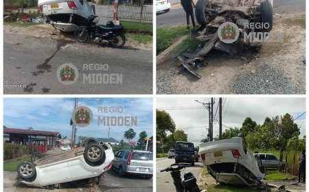 Automobiliste (26) slaat met haar auto over de kop na controle over besturing te hebben verlo