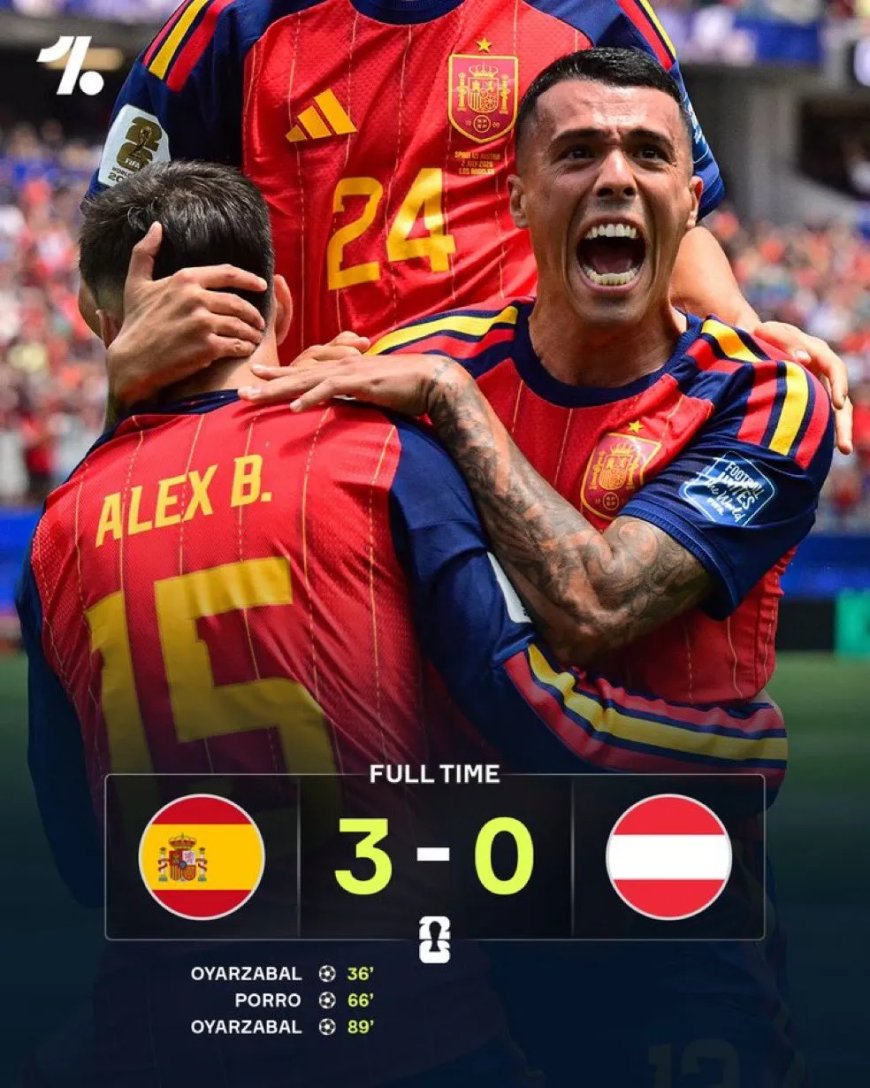Spanje bereikt met 3-0 winst op Oostenrijk de achtste finales