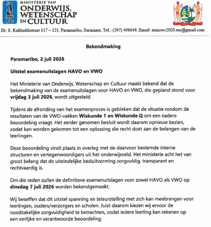Herbeoordeling Wiskunde-vakken leidt tot uitstel examenuitslagen HAVO en VWO
