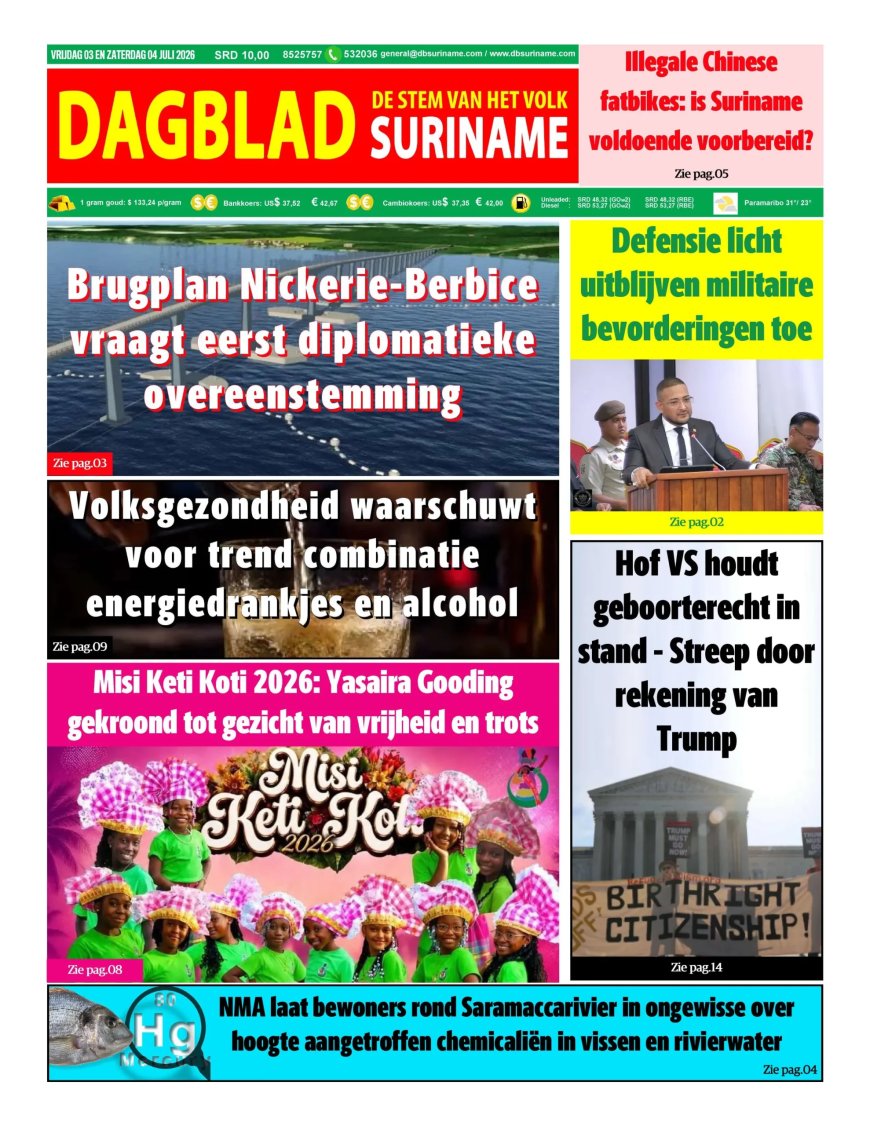 Dagblad Suriname, vrijdag 3 juli 2026