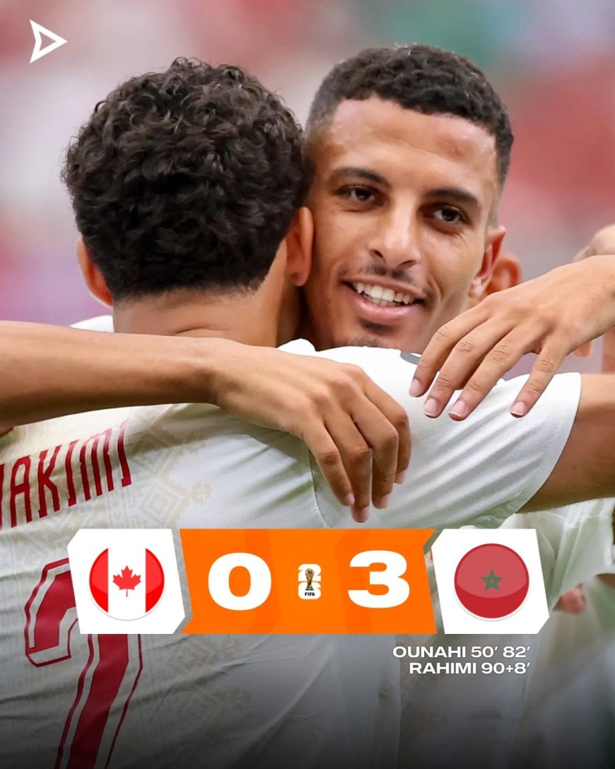 Marokko bereikt kwartfinale na overtuigende zege op Canada