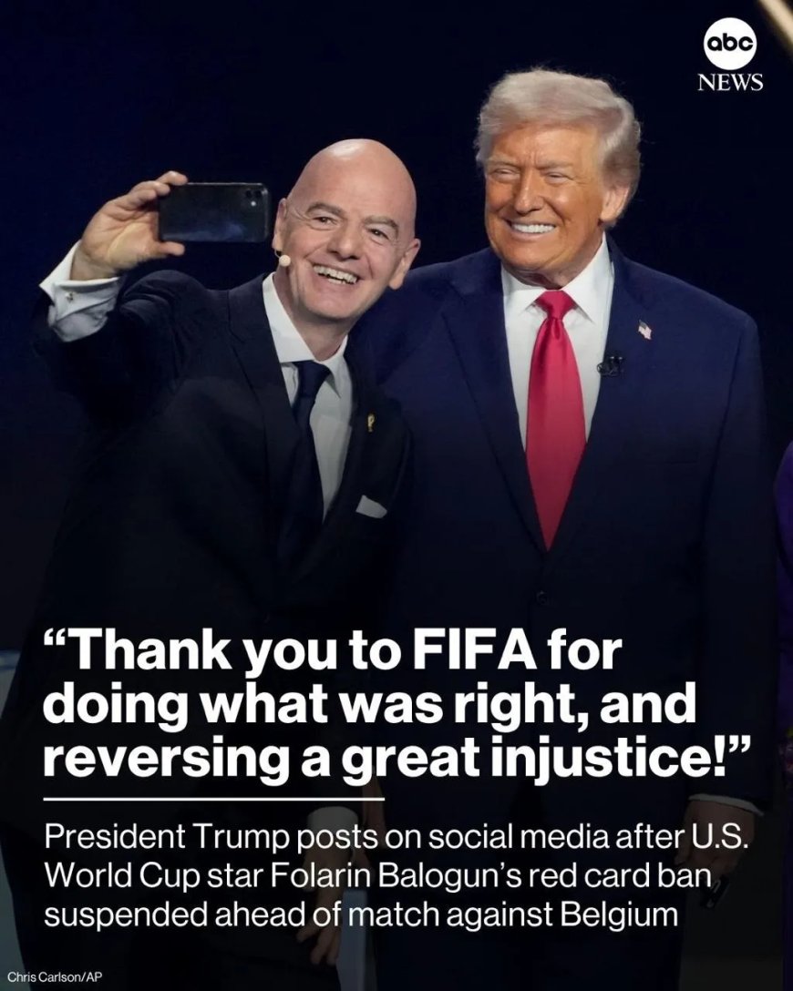 Trump bedankt FIFA na Balogun besluit