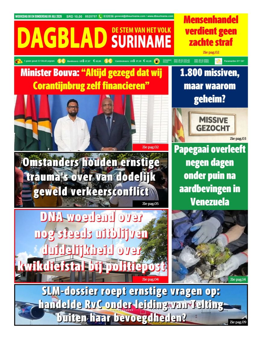 Dagblad Suriname, woensdag 8 juli 2026