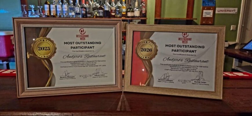 Andjiro’s Restaurant & Lodi’s Bar wint opnieuw award tijdens Restaurant Week