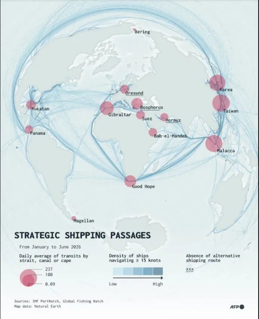 Smalle zeeroutes bepalen wereldhandel en conflicten