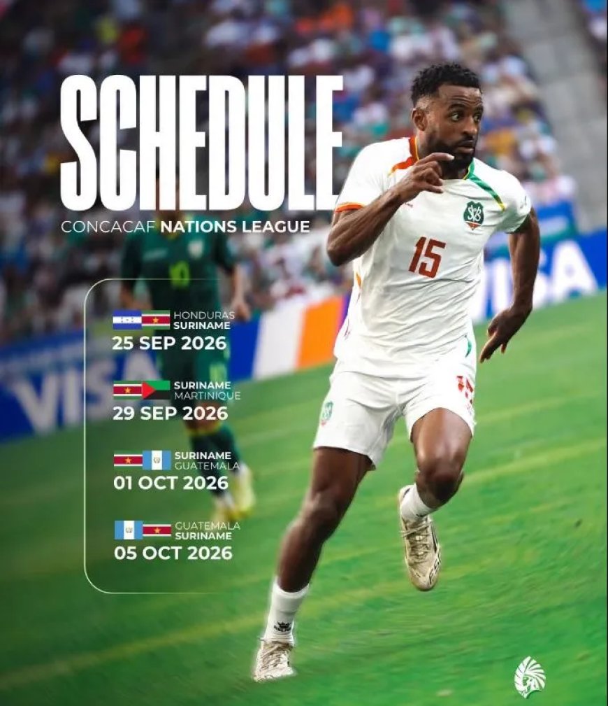Suriname kent speelschema Nations League