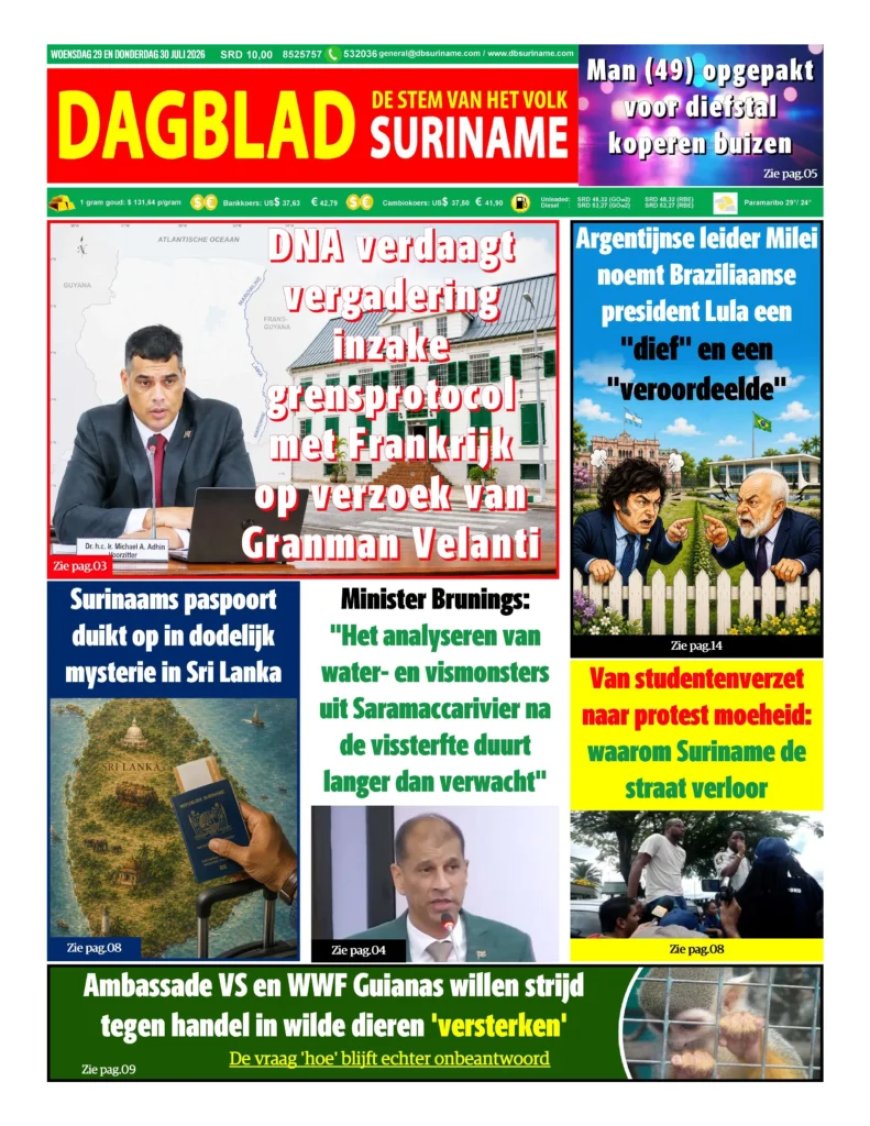 Dagblad Suriname, woensdag 29 juli 2026