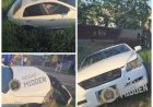 Automobilist belandt in sloot na botsing tegen EBS-mast