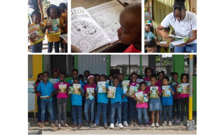 2000 kleuters ontvangen kleurboeken en kleurpotloden tijdens vakantieproject