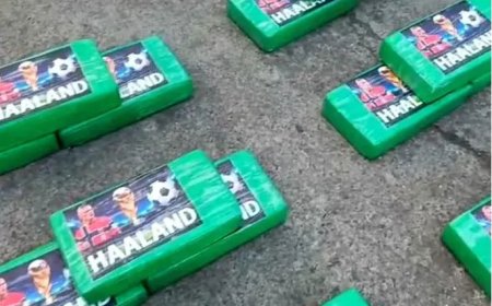 Cocaïne vondst met afbeelding van Erling Haaland