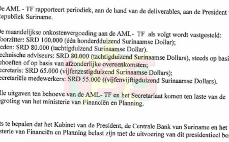 Jogi: AML-Taskforcevoorzitter krijgt SRD 100.000 per maand