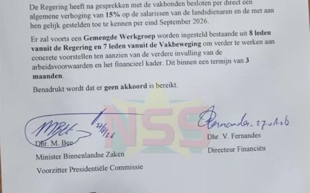 Regering verhoogt lonen landsdienaren met 15%, geen akkoord met vakbeweging