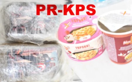Ontvanger doos voor 3-jarig kindje, waarin hasj verborgen zat in verpakkingen noodles, aangeh