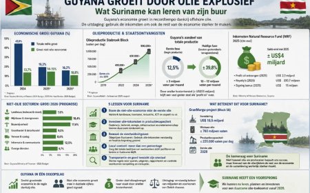 Olie-economie Guyana in nieuwe fase; groei 19,3 % en groter deel productie naar staat
