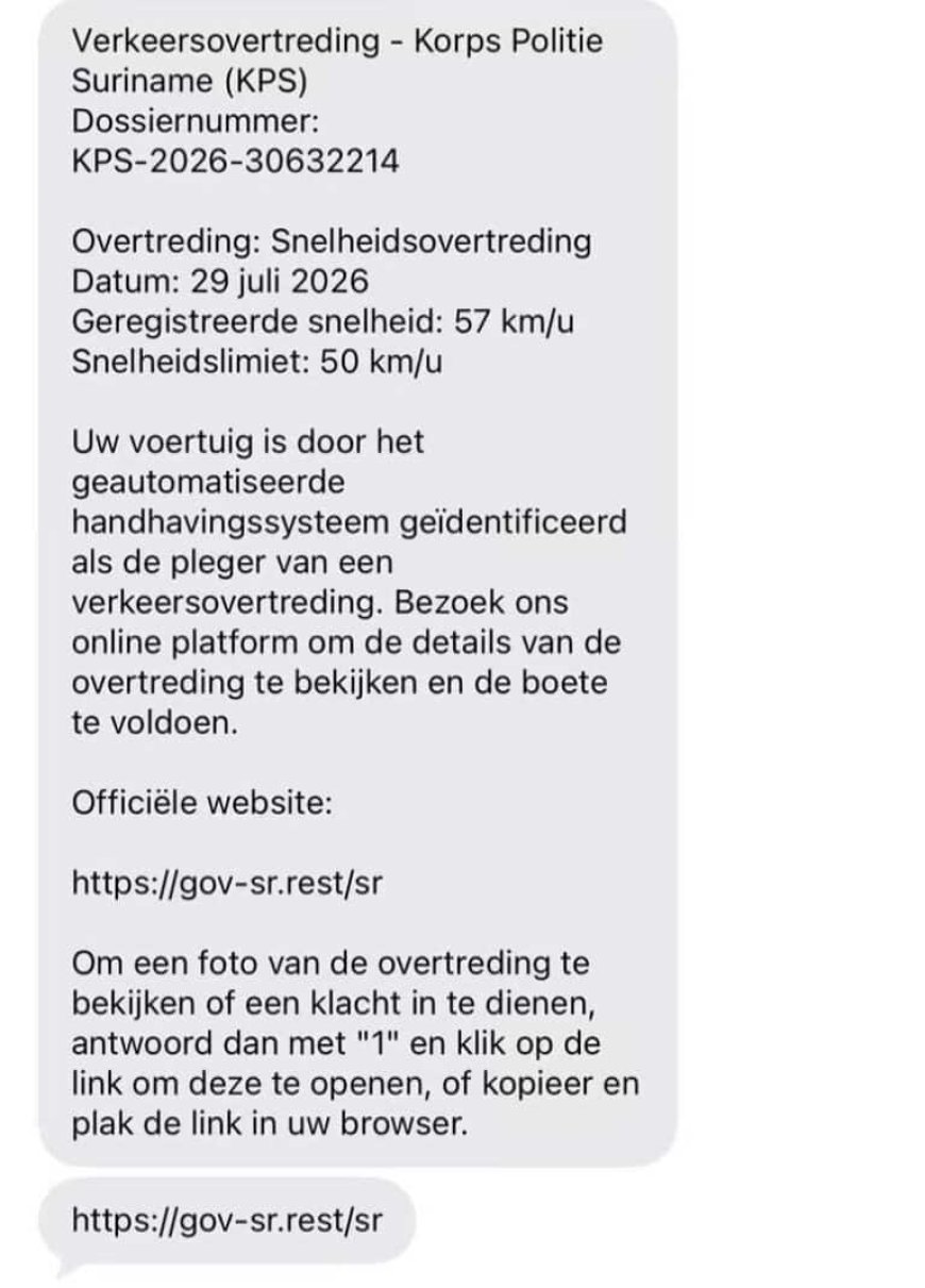 KPS waarschuwt voor valse sms over verkeersboetes