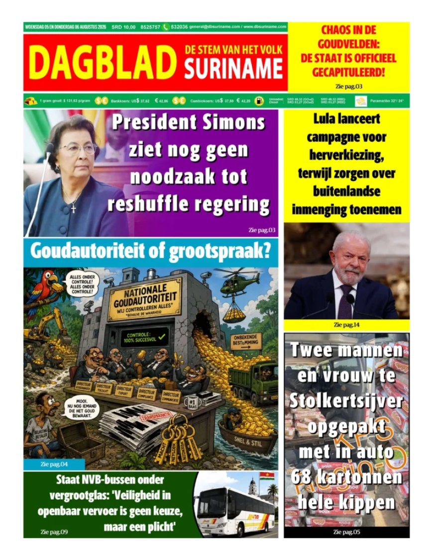 Dagblad Suriname, woensdag 5 augustus 2026